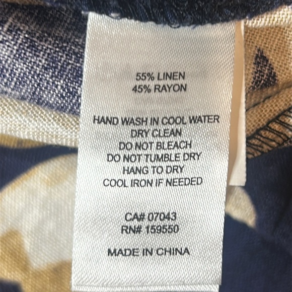 JOIE Linen Blend Wide Leg Flare Tropical Print Cropped Palazzo Pants Size 2 - Picture 9 of 11